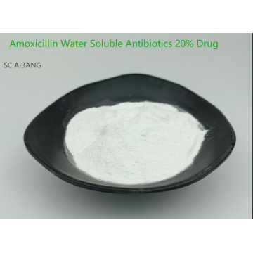 Polvo soluble de agua amoxicilina 20% de drogas para ganado